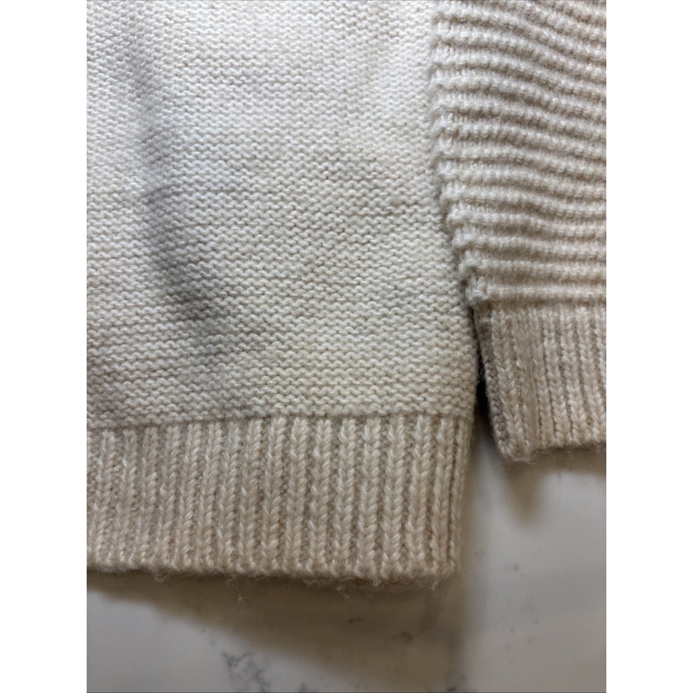 Chunky Knit Cardigan Sweater "Little Lies" Ribbed Boho Cozy Ivory Women's S/M - Picture 8 of 10